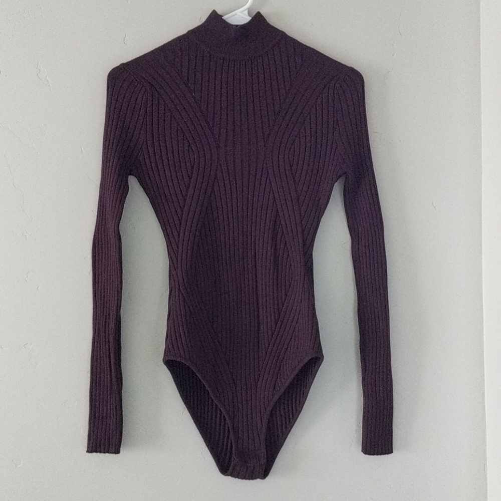 Kendall & Kylie mock neck sweater bodysuit